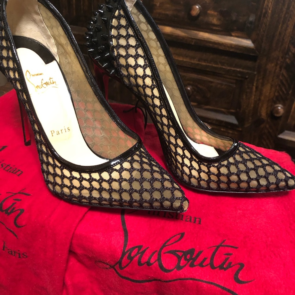 Authentic Christian louboutin Guni Spiked mesh